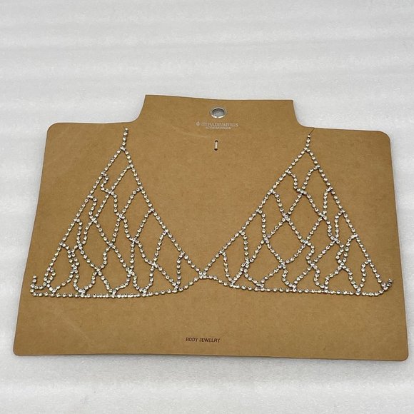 Stradivarius Rhinestone Bralette Body Chain - Picture 1 of 5